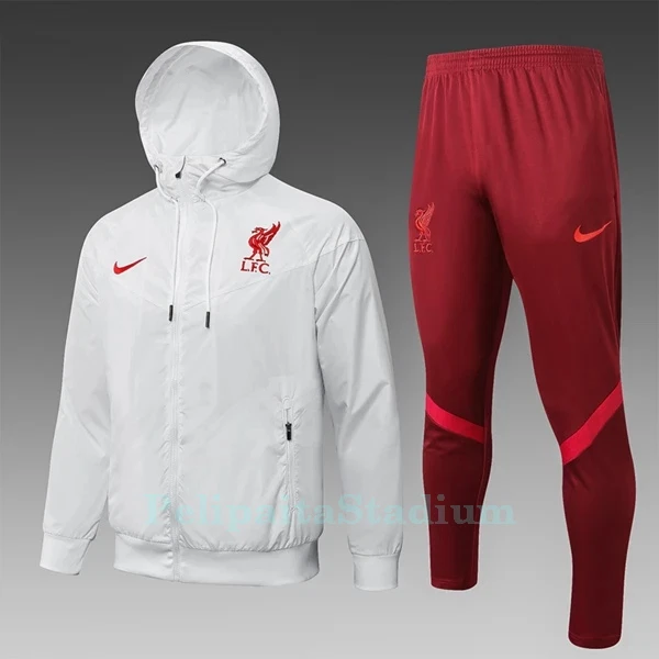 Liverpool Miesten Harjoitustakki Windrunner Suit 2022-23 Valkoinen