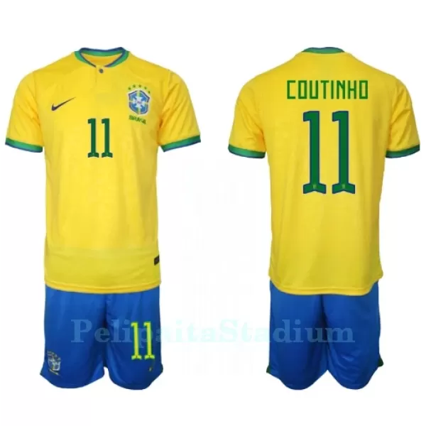 Brasilia Philippe Coutinho 11 Pelipaita Lasten Koti MM-Kisat 2022