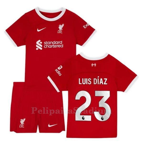 Liverpool Luis Diaz 23 Pelipaita Lasten Koti 2023-2024