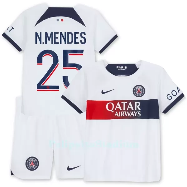 Paris Saint-Germain N.Mendes 25 Pelipaita Lasten Vieras 2023-2024