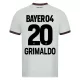 Bayer 04 Leverkusen Alejandro Grimaldo 20 Pelipaita Miesten Vieras 2023-2024