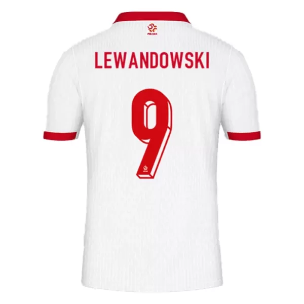 Puola Lewandowski 9 Pelipaita Miesten Koti Euro 2024