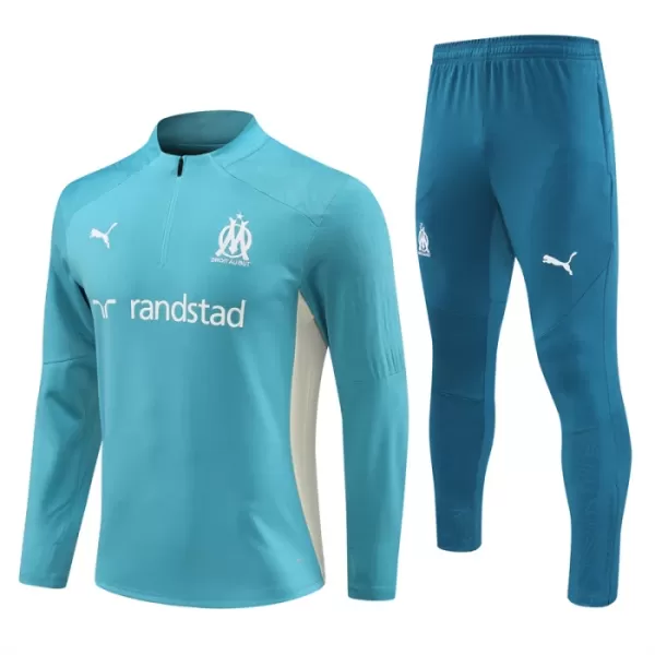 Olympique Marseille Teal Version Miesten Harjoittelupuvut Neljännes Zip 2024-2025